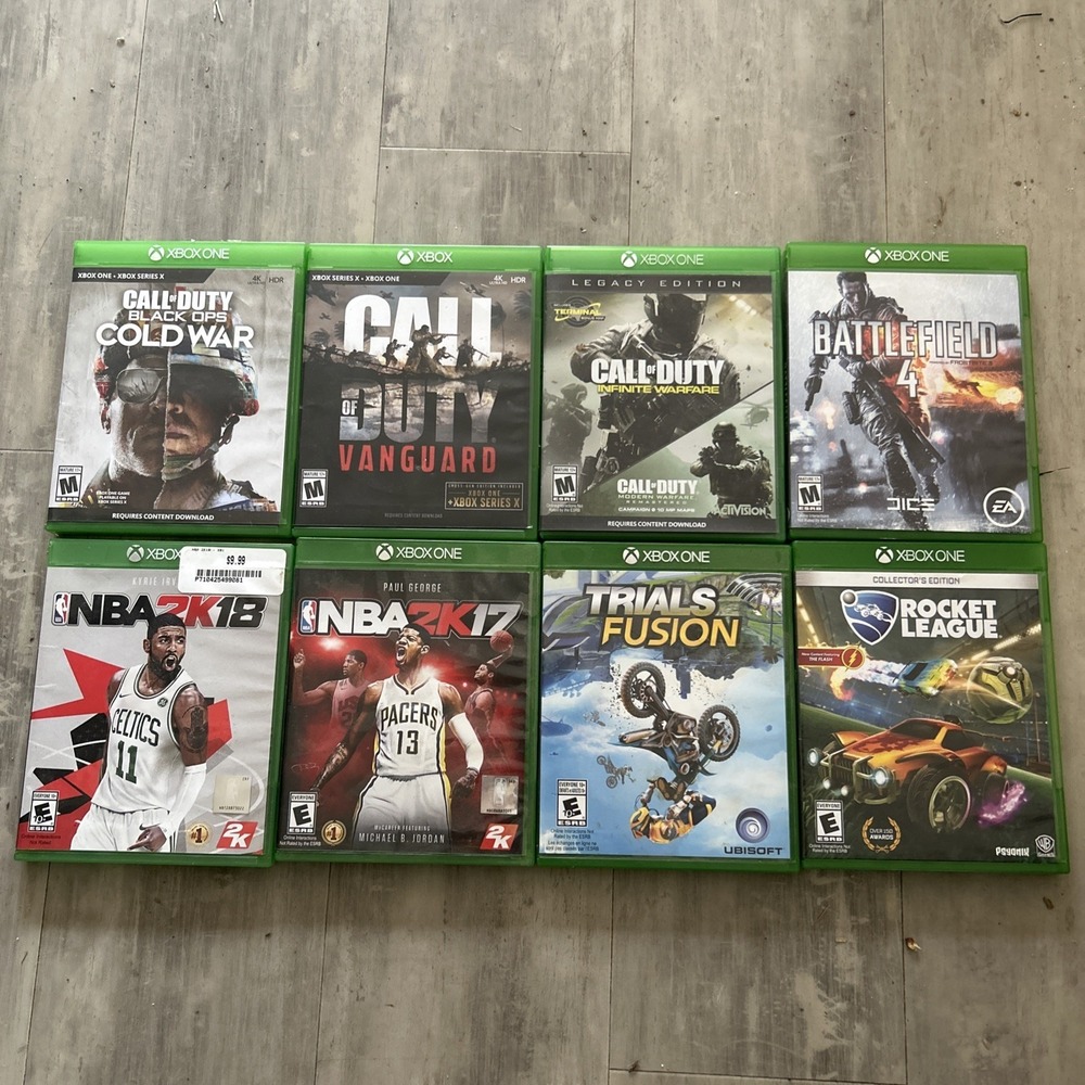 Microsoft Cbox One Game Lot Call Of Duty, NBA, Rocket League, Battlefield